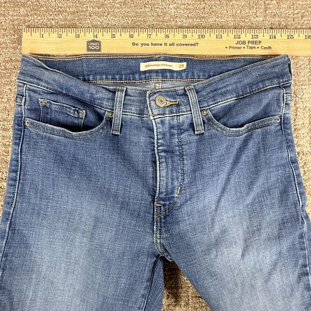 Levi's‎ 314 Shaping Straight Women's Jeans W29 L32 Blue Mid Rise Stretch Denim